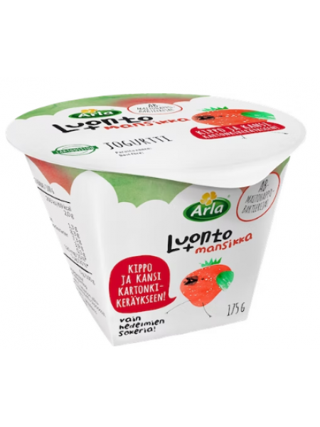 Йогурт с клубникой Arla Luonto+ AB laktoositon mansikka 175г без лактозы