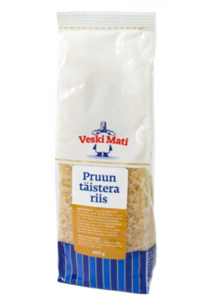 Коричневый длиннозерный рис VESKI MATI Pruun täistera riis 400г